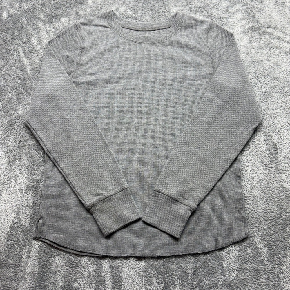 Cuddl Duds Thermal Top Womens‎ L Gray Good Waffle Knit Long Sleeve Base Layer